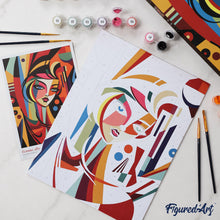 Cargar imagen en el visor de la galería, Kit Regalo Pintura por números - Mujer Abstracta