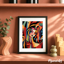 Cargar imagen en el visor de la galería, Kit Regalo Pintura por números - Mujer Abstracta