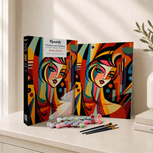 Cargar imagen en el visor de la galería, Kit Regalo Pintura por números - Mujer Abstracta