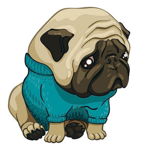 Puzzle de madera - Pug Triste