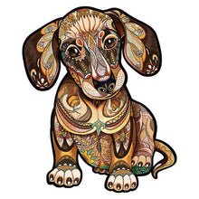 Cargar imagen en el visor de la galería, Puzzle de madera - Cachorro Dachshund Mandala