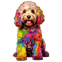 Cargar imagen en el visor de la galería, Puzzle de madera - Goldendoodle Colorido