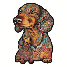 Cargar imagen en el visor de la galería, Puzzle de madera - Dachshunds Tropicales