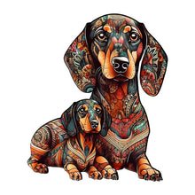 Cargar imagen en el visor de la galería, Puzzle de madera - Dachshunds Tribales