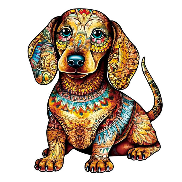 Puzzle de madera - Cachorro de Dachshund Lindo