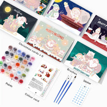 Cargar imagen en el visor de la galería, Pintar por números Lote de 6 Tarjetas de Navidad DIY - Serie 5