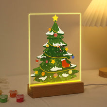Cargar imagen en el visor de la galería, Pintar por números - Soporte de madera con Luz LED 15x20cm - Árbol de Navidad