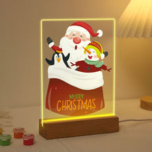 Cargar imagen en el visor de la galería, Pintar por números - Soporte de madera con Luz LED 15x20cm - Papá Noel 02