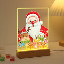 Cargar imagen en el visor de la galería, Pintar por números - Soporte de madera con Luz LED 15x20cm - Papá Noel 04
