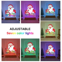 Cargar imagen en el visor de la galería, Pintar por números - Soporte de madera con Luz LED 15x20cm - Papá Noel 04