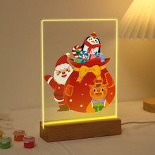 Cargar imagen en el visor de la galería, Pintar por números - Soporte de madera con luz LED 15x20cm - Papá Noel 05