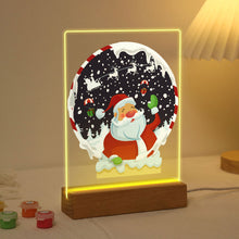 Cargar imagen en el visor de la galería, Pintar por números - Soporte de madera con Luz LED 15x20cm - Papá Noel 06