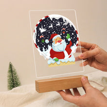 Cargar imagen en el visor de la galería, Pintar por números - Soporte de madera con Luz LED 15x20cm - Papá Noel 06