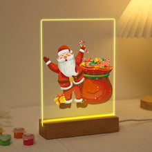 Cargar imagen en el visor de la galería, Pintar por números - Soporte de madera con Luz LED 15x20cm - Papá Noel 08