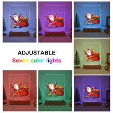 Cargar imagen en el visor de la galería, Pintar por números - Soporte de madera con Luz LED 15x20cm - Papá Noel 08