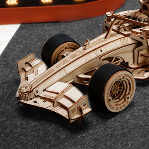 Puzzle 3D ROKR Coche De Carreras Con Engranajes Mecánicos – Maqueta De Madera Para Montar, Sin Baterías