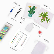 Cargar imagen en el visor de la galería, Mini Diamond Painting 15x20cm (4 piezas) - Joyas del Jardín: Mini Suculenta