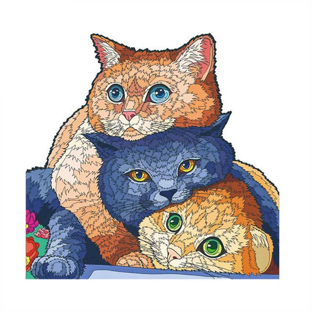 Puzzle de madera - Gatitos Curiosos