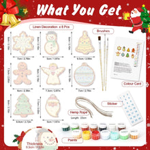 Cargar imagen en el visor de la galería, Decoraciones de Navidad Pintura por Números - Kit Muñeco de Nieve, Ángel y Árbol