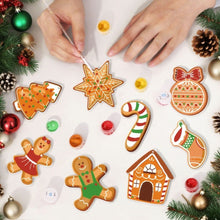 Cargar imagen en el visor de la galería, Decoraciones de Navidad Pintura por Números - Kit Bastón de Caramelo y Galletas de Jengibre