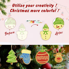 Cargar imagen en el visor de la galería, Decoraciones de Navidad Pintura por Números - Kit Estrella, Casa, Reno y Árbol
