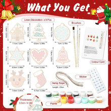 Cargar imagen en el visor de la galería, Decoraciones de Navidad Pintura por Números - Kit Corazón, Estrella, Media y Reno