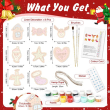 Cargar imagen en el visor de la galería, Decoraciones de Navidad Pintura por Números - Kit Corazón Alegre, Casa y Reno