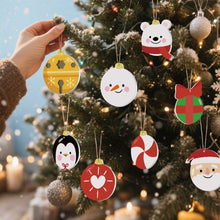 Cargar imagen en el visor de la galería, Decoraciones de Navidad Pintura por Números - Kit Oso Polar, Pingüino y Santa Claus