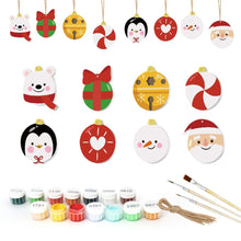 Cargar imagen en el visor de la galería, Decoraciones de Navidad Pintura por Números - Kit Oso Polar, Pingüino y Santa Claus