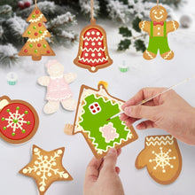 Cargar imagen en el visor de la galería, Decoraciones de Navidad Pintura por Números - Kit Dulces de Pan de Jengibre y Copos de Nieve