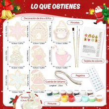 Cargar imagen en el visor de la galería, Decoraciones de Navidad Pintura por Números - Kit Regalos y Alegría Navideña
