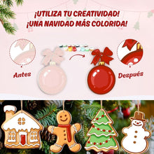 Cargar imagen en el visor de la galería, Decoraciones de Navidad Pintura por Números - Kit Muñeco de Nieve y Alegría de Pan de Jengibre
