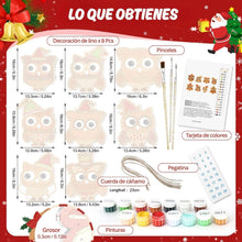 Cargar imagen en el visor de la galería, Decoraciones de Navidad Pintura por Números - Kit Amigos del Bosque Navideño