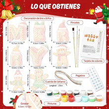 Cargar imagen en el visor de la galería, Decoraciones de Navidad Pintura por Números - Kit Sueños de Pan de Jengibre