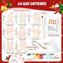 Cargar imagen en el visor de la galería, Decoraciones de Navidad Pintura por Números - Kit Amigos de Pan de Jengibre