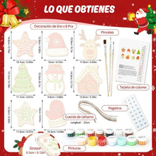 Cargar imagen en el visor de la galería, Decoraciones de Navidad Pintura por Números - Kit Pueblo Navideño