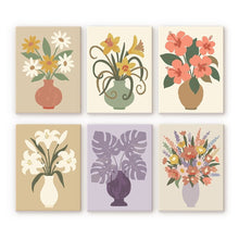 Cargar imagen en el visor de la galería, Mini Pintar por números 15x20cm (6 piezas) - Jarrones Florales Figured'Art