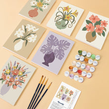 Cargar imagen en el visor de la galería, Mini Pintar por números 15x20cm (6 piezas) - Jarrones Florales