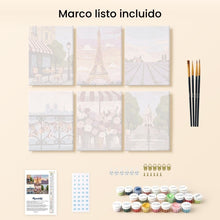 Cargar imagen en el visor de la galería, Mini Pintar por números 15x20cm (6 piezas) - Francia Romántica