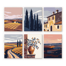 Cargar imagen en el visor de la galería, Mini Pintar por números 15x20cm (6 piezas) - Toscana Clásica Figured'Art