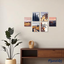 Cargar imagen en el visor de la galería, Mini Pintar por números 15x20cm (6 piezas) - Toscana Clásica