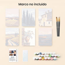 Cargar imagen en el visor de la galería, Mini Pintar por números 15x20cm (6 piezas) - Toscana Clásica
