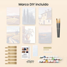 Cargar imagen en el visor de la galería, Mini Pintar por números 15x20cm (6 piezas) - Toscana Clásica