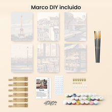 Cargar imagen en el visor de la galería, Mini Pintar por números 15x20cm (6 piezas) - Encanto de París