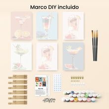 Cargar imagen en el visor de la galería, Mini Pintar por números 15x20cm (6 piezas) - Cócteles Vibrantes