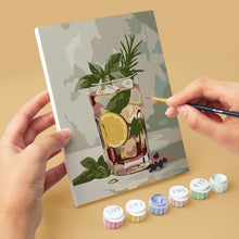 Cargar imagen en el visor de la galería, Mini Pintar por números 15x20cm (6 piezas) - Bebidas Botánicas