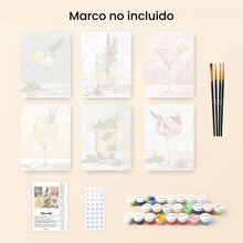 Cargar imagen en el visor de la galería, Mini Pintar por números 15x20cm (6 piezas) - Bebidas Botánicas