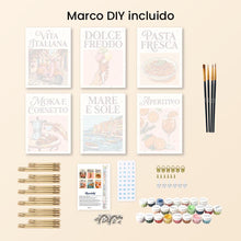 Cargar imagen en el visor de la galería, Mini Pintar por números 15x20cm (6 piezas) - Dolce Vita