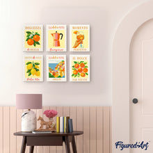 Cargar imagen en el visor de la galería, Mini Pintar por números 15x20cm (6 piezas) - Sol de Italia