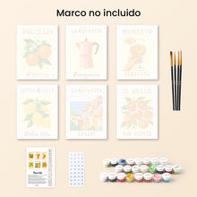 Cargar imagen en el visor de la galería, Mini Pintar por números 15x20cm (6 piezas) - Sol de Italia